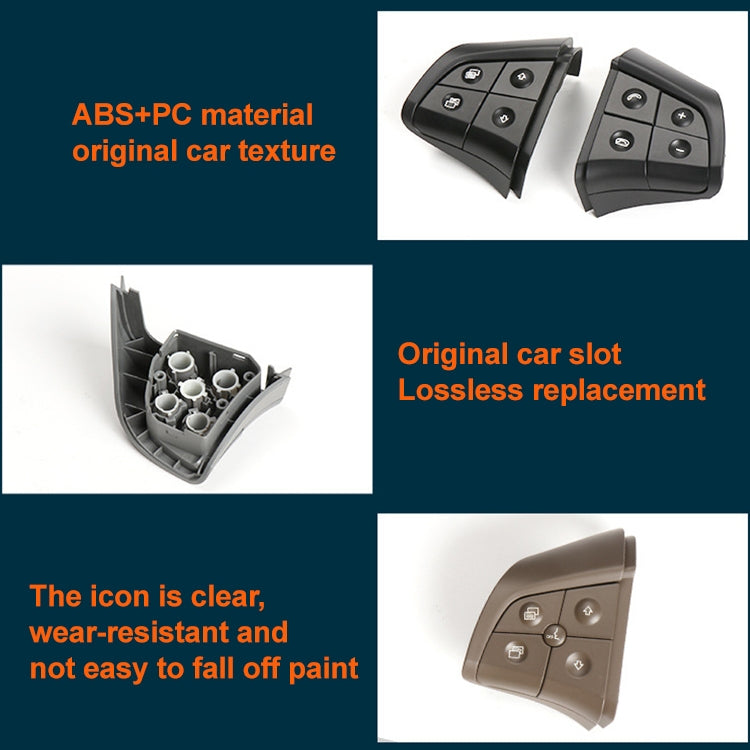 Car Right Side 5-button Steering Wheel Switch Buttons Panel 1648200110 for Mercedes-Benz W164, Left Driving, Right Side 5-button (Black), Right Side 5-button (Coffee), Right Side 5-button (Grey)