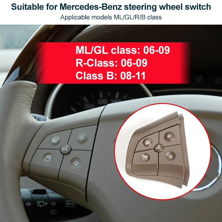 Car Right Side 5-button Steering Wheel Switch Buttons Panel 1648200110 for Mercedes-Benz W164, Left Driving, Right Side 5-button (Black), Right Side 5-button (Coffee), Right Side 5-button (Grey)