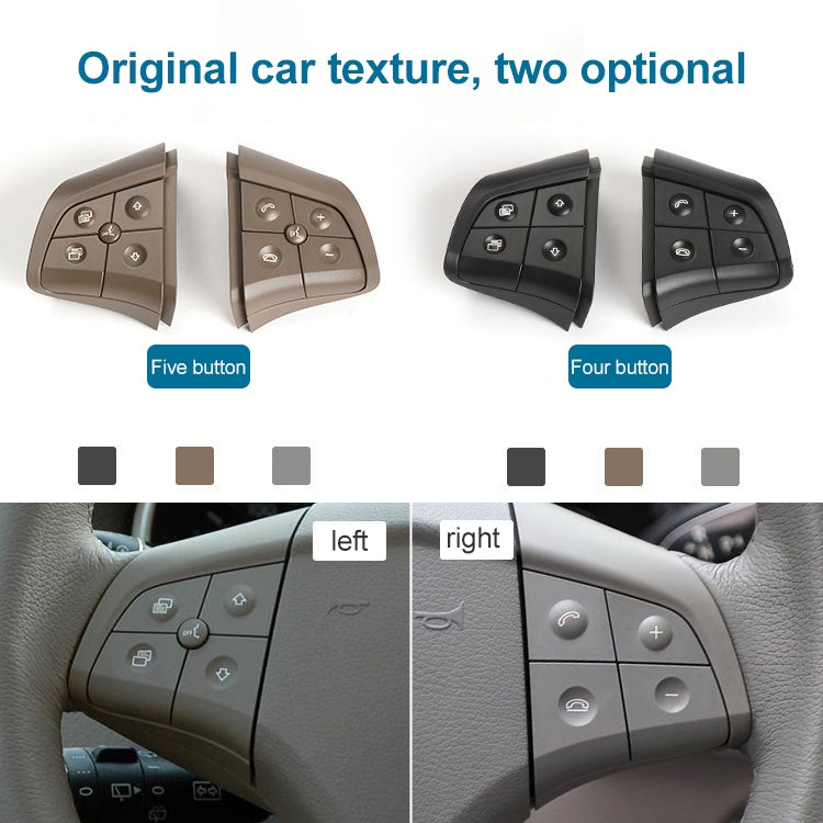 Car Left Side 5-button Steering Wheel Switch Buttons Panel 1648200010 for Mercedes-Benz W164, Left Driving, Left Side 5-button (Black), Left Side 5-button (Coffee), Left Side 5-button (Grey)