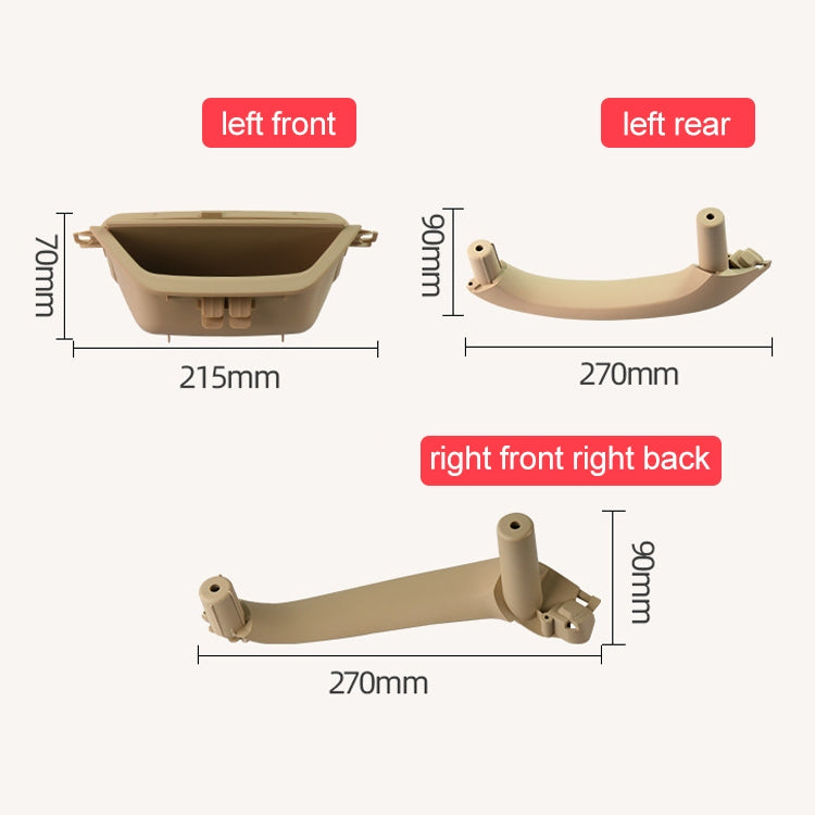 Car Rear Left Inside Doors Handle Pull Trim Cover 5141 7394 519-1 for BMW X3 X4, Left Driving, Rear Left Inside (Black), Rear Left Inside (Beige)