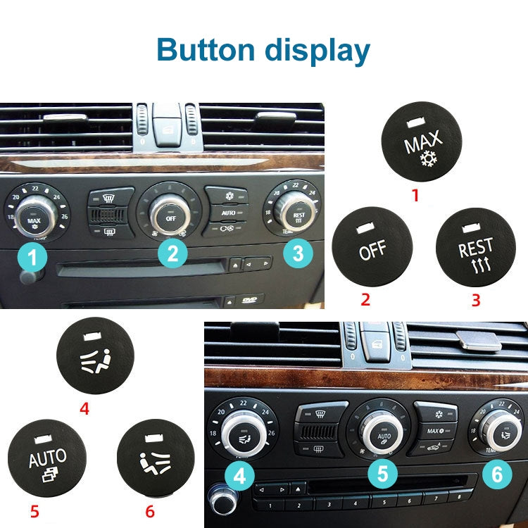 Car Air Conditioner Panel Switch Button RIGHT Key 6131 9250 196-1 for BMW E60 2003-2010, Left Driving, RIGHT