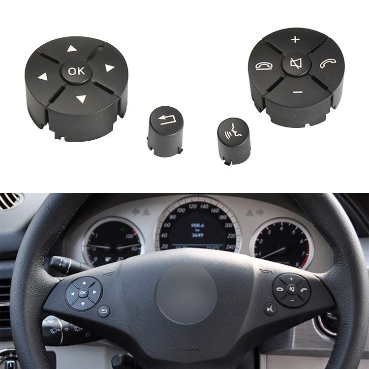 1 Pair Car Steering Wheel Switch Buttons Panel for Mercedes-Benz W204 2007-2014, Left Driving, 1 Pair (Beige), 1 Pair (Brown), 1 Pair (Black), 1 Pair (Grey)