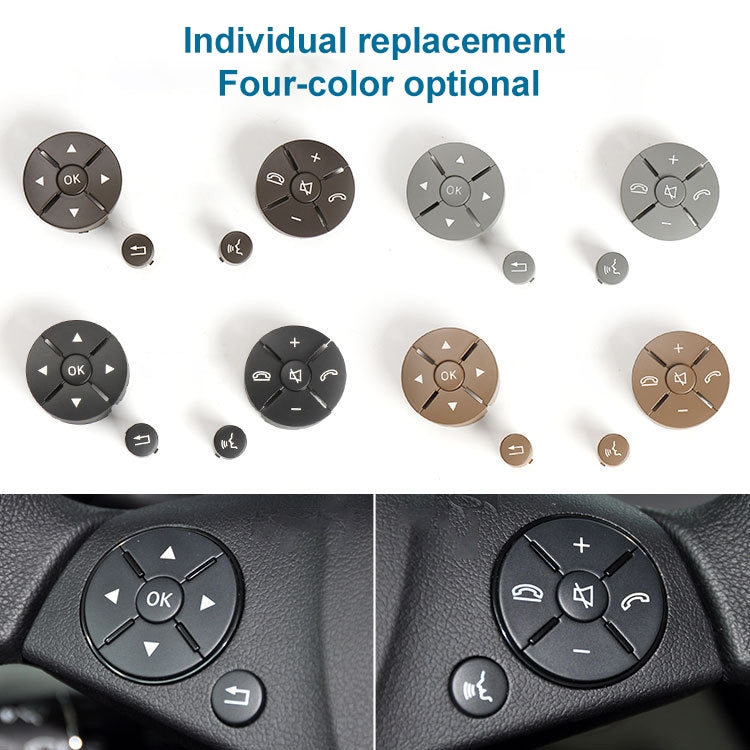 1 Pair Car Steering Wheel Switch Buttons Panel for Mercedes-Benz W204 2007-2014, Left Driving, 1 Pair (Beige), 1 Pair (Brown), 1 Pair (Black), 1 Pair (Grey)