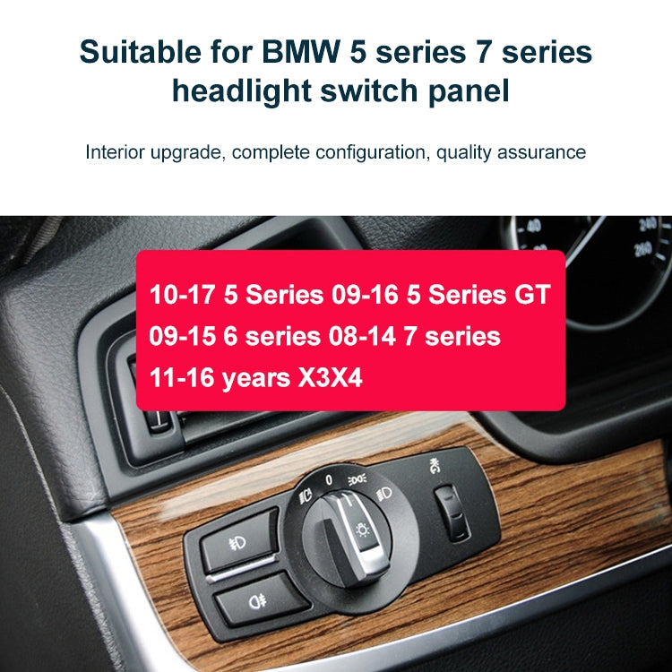Car Headlight Switch Panel for BMW 5 Series 2010-2017, Left Driving Standard Version, Headlight Switch Panel Standard Version