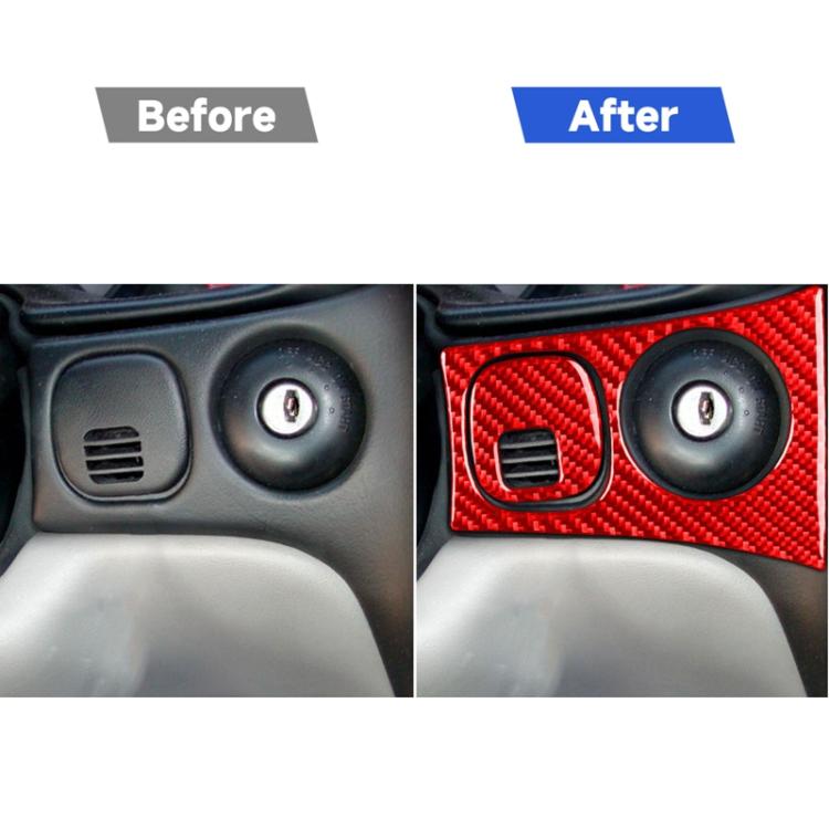 2 in 1 Carbon Fiber Car Key Panel Sticker for Chevrolet Corvette C5 1998-2004, Left Drive, 2 in 1 Car Key Panel Sticker