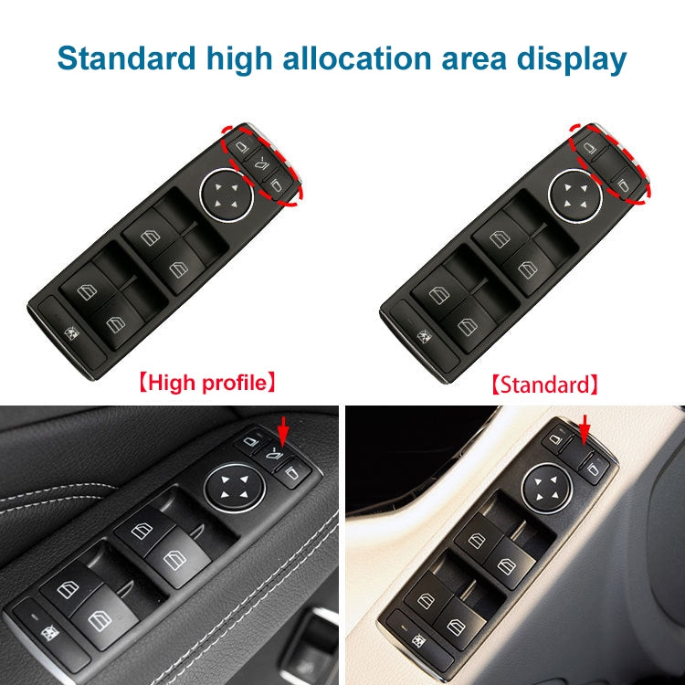 Car Window Glass Lift Switch for Mercedes-Benz W166, Left Driving Low Configuration Version, Low Configuration