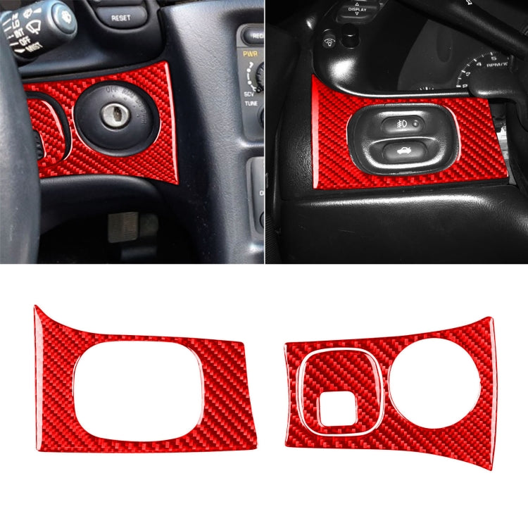 3 in 1 Carbon Fiber Car Headlight Key Panel Sticker for Chevrolet Corvette C5 1998-2004, Left Drive, 3 in 1 Headlight Key Panel Sticker