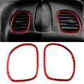 2 in 1 Carbon Fiber Car Front Passenger Seat Air Outlet Ring Sticker for Chevrolet Corvette C5 1998-2004, Left Drive, 2 in 1 Passenger Seat Air Outlet Sticker