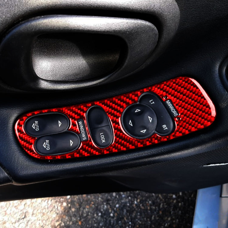 2 in 1 Car Carbon Fiber Door Control Panel  Sticker Set B for Chevrolet Corvette C5 1998-2004, Left Drive, Door Control Panel Sticker B