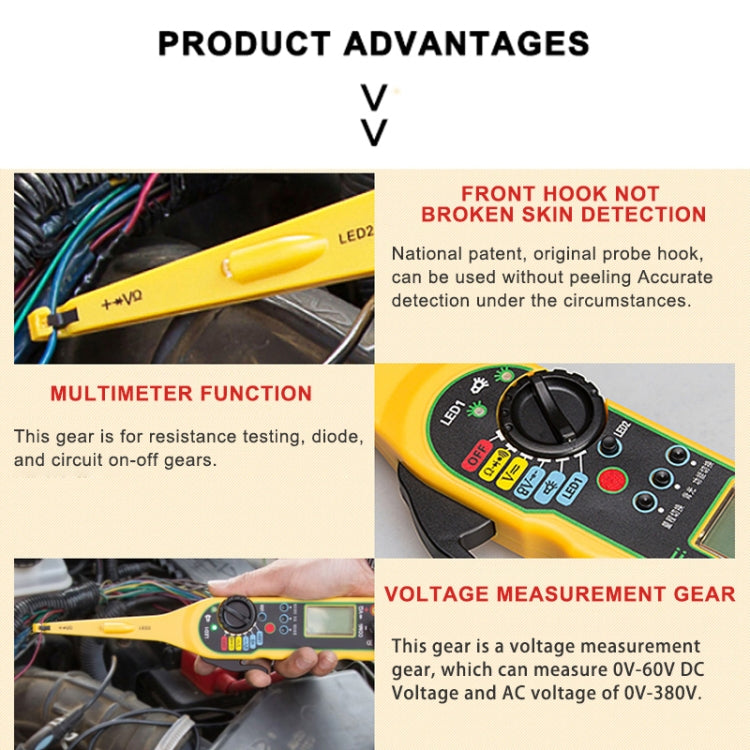 MS8211 Car Electric Circuit Tester, MS8211 (Red), MS8211 (Yellow)