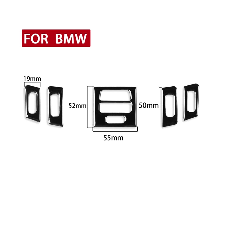 For BMW 3 Series E90/E92/E93 2005-2012 5pcs High Profile Car Air Conditioner Air Outlet Decorative Sticker, Left and Right Drive Universal, High Profile Car Air Outlet Decorative