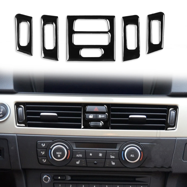 For BMW 3 Series E90/E92/E93 2005-2012 5pcs High Profile Car Air Conditioner Air Outlet Decorative Sticker, Left and Right Drive Universal, High Profile Car Air Outlet Decorative