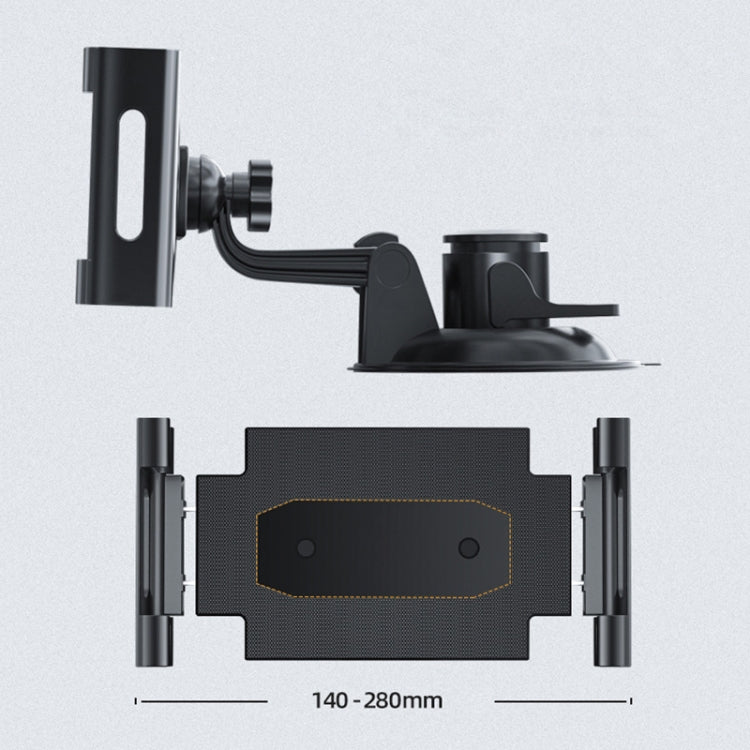 Car Dashboard Tablet Holder PU Suction Cup Windshield Bracket + Tray, PU Suction Cup + Tray