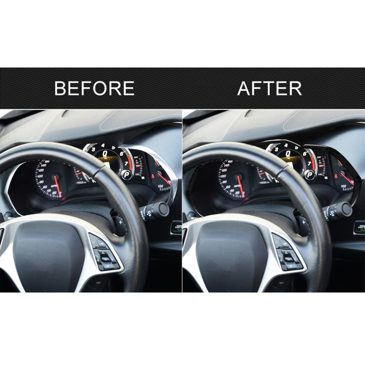 For Chevrolet Corvette C7 2014-2019 4 in 1 Car Dashboard Frame Decorative Sticker, Left Drive, 4 in 1 Dashboard Frame