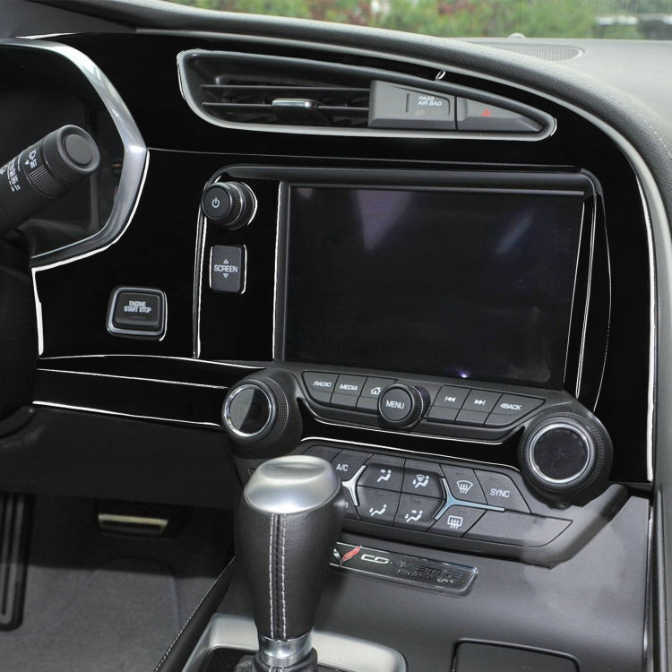 For Chevrolet Corvette C7 2014-2019 Car Air Outlet + Navigation Panel Decorative Sticker, Left Drive, Air Outlet + Navigation Panel