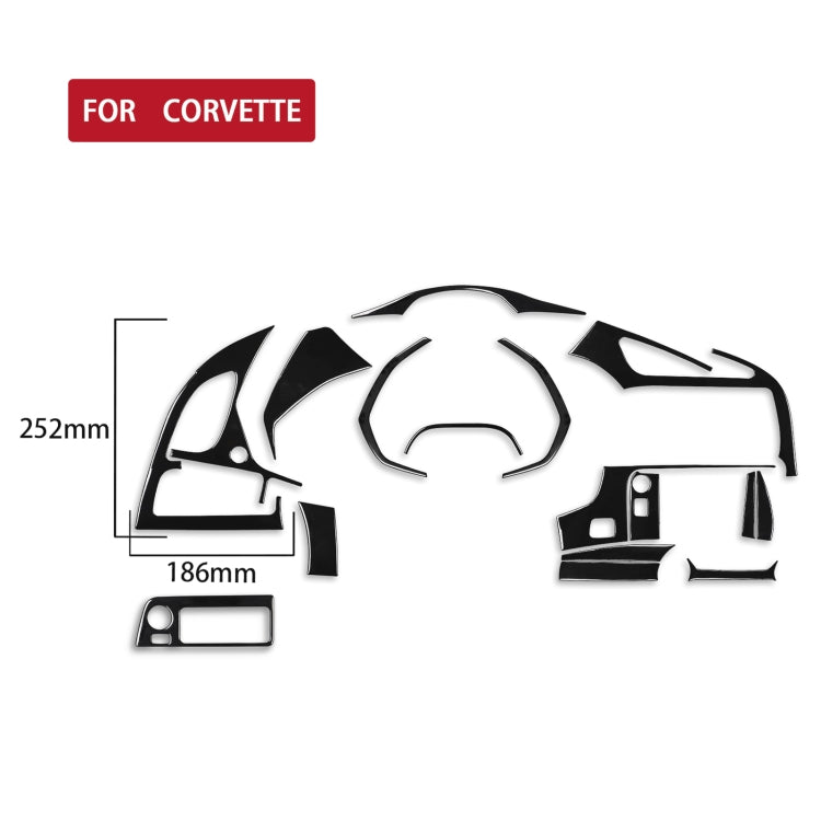 For Chevrolet Corvette C7 2014-2019 16 in 1 Car Dashboard Decorative Sticker, Left Drive, Dashboard