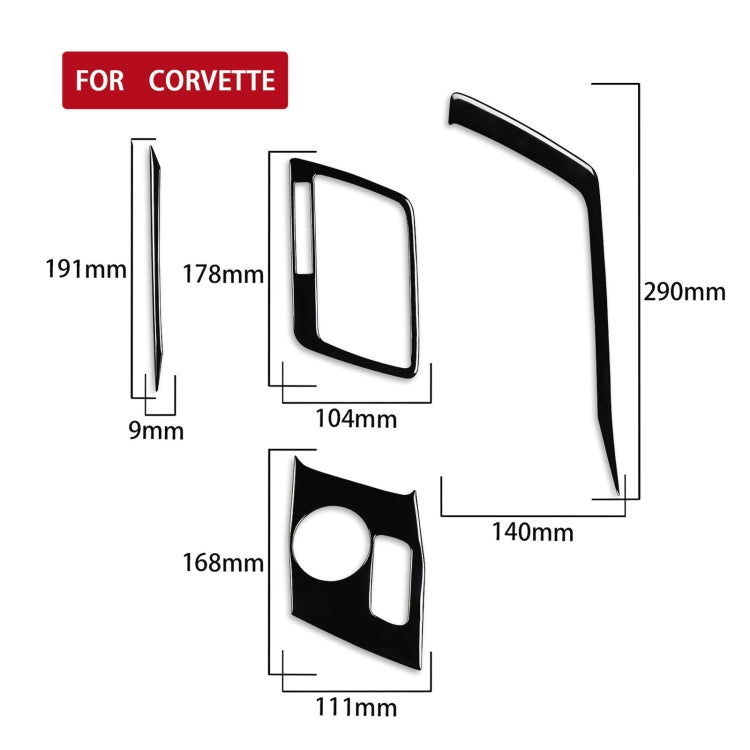 For Chevrolet Corvette C7 2014-2019 4 in 1 Car Gear Position Decorative Sticker, Left Drive, Gear Position