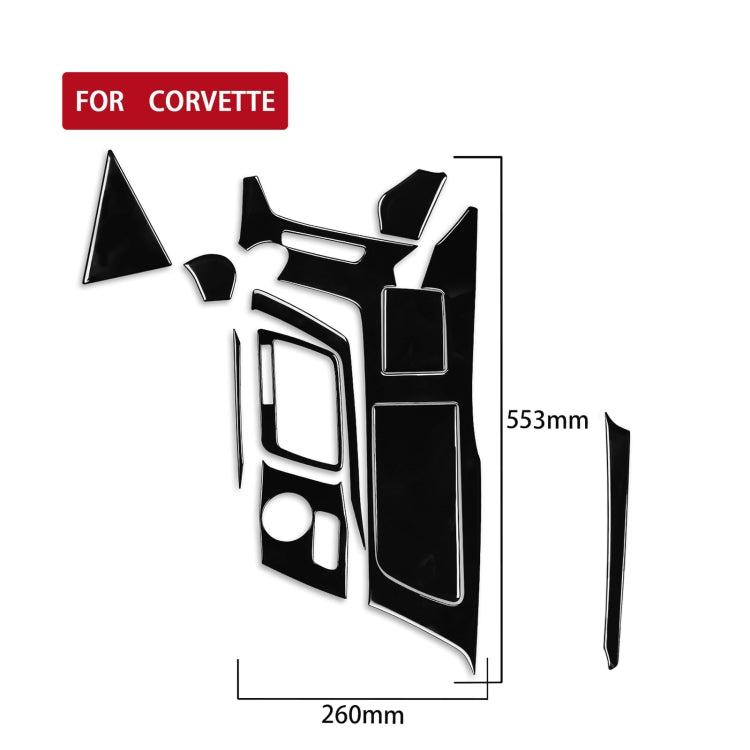 For Chevrolet Corvette C7 2014-2019 11 in 1 Car Gear Water Cup Panel Decorative Sticker, Left Drive, Gear Water Cup Panel