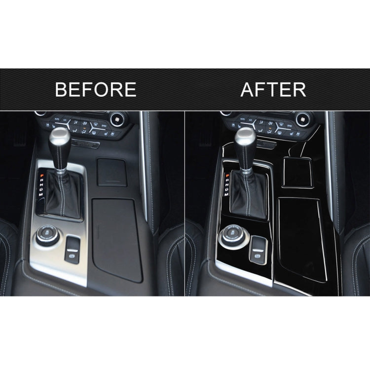 For Chevrolet Corvette C7 2014-2019 11 in 1 Car Gear Water Cup Panel Decorative Sticker, Left Drive, Gear Water Cup Panel