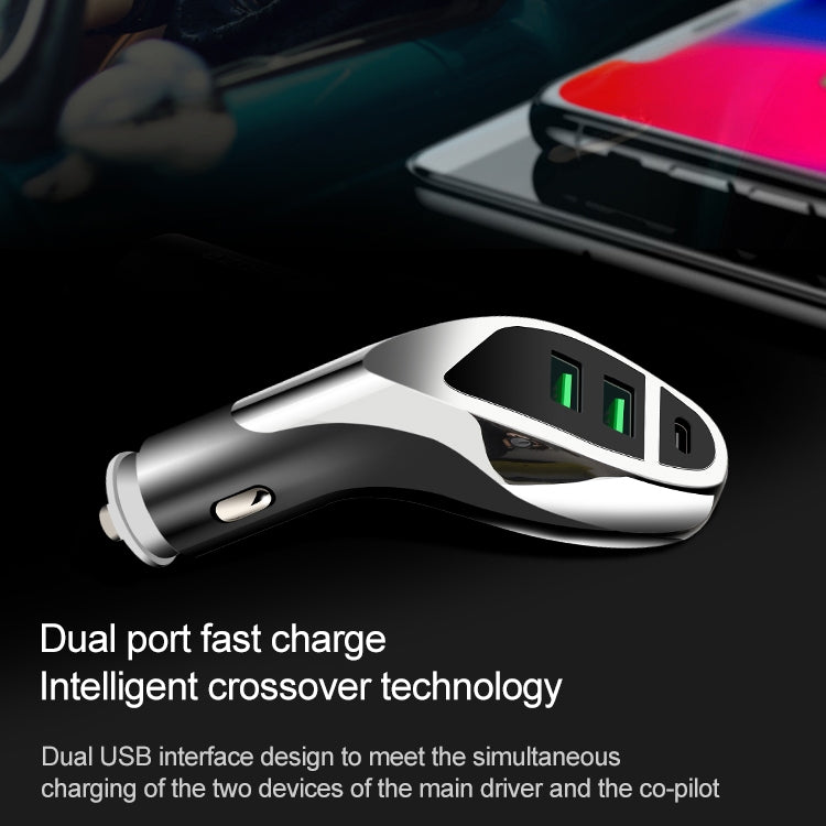 WLX-K1 QC3.0 Dual USB + Type-C Triple Car Charger