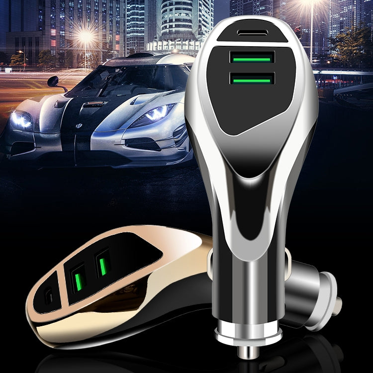 WLX-K1 QC3.0 Dual USB + Type-C Triple Car Charger