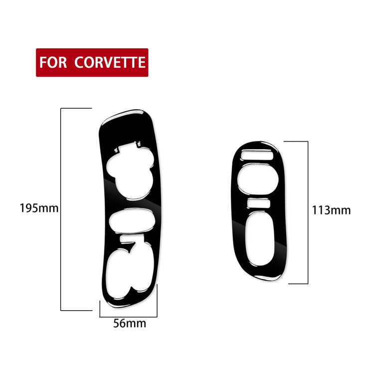 For Chevrolet Corvette C5 1998-2004 2 in 1 Car Door Control Panel Decorative Sticker, Left Drive, Door Control Panel