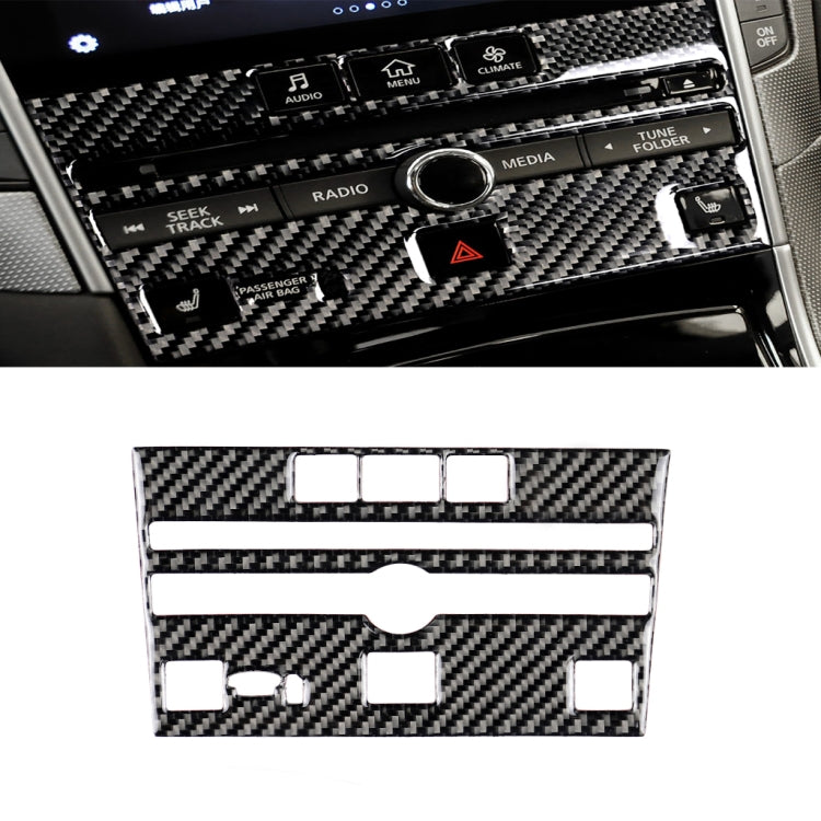 Car Carbon Fiber CD  Console Panel Decorative Sticker for Infiniti Q50 / Q60 2014-2020, CD Console Panel (A)