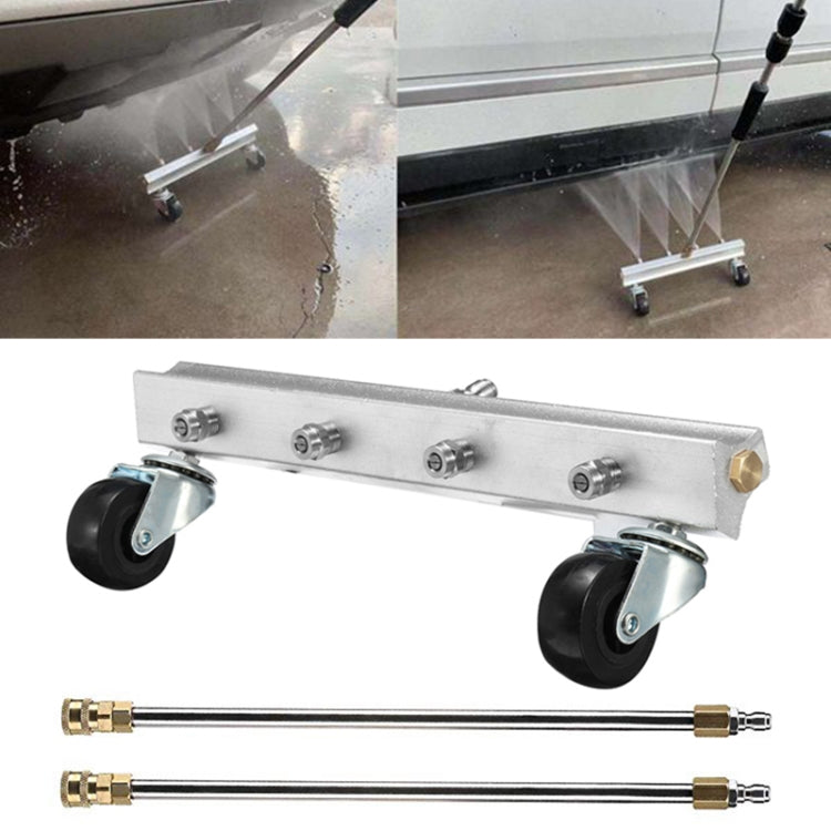 Car Body Chassis Car High Pressure Washing Machine Car Bottom Water Washing Machine 4 Nozzle Cleaner Set, Extension Rod Length: 34cm, with Extension Rod