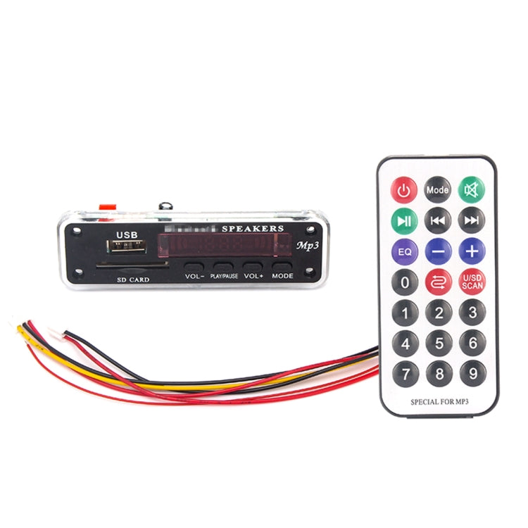 Car Color Screen 12V Audio MP3 Player Decoder Board FM Radio SD Card USB, with Bluetooth Function & Remote Control, 12V