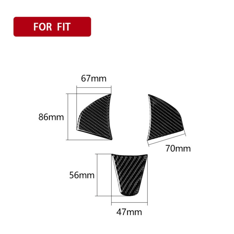 3 in 1 Car Carbon Fiber Steering Wheel Button Decorative Sticker for Honda Fit, Left and Right Drive Universal, For Honda Fit(A)