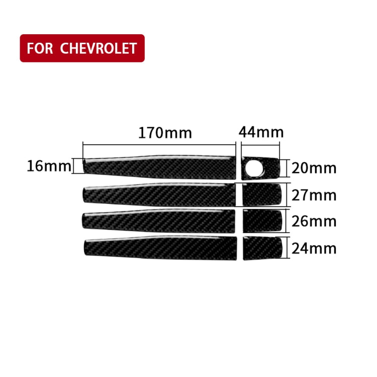 Car Carbon Fiber Door Handle Decorative Sticker for Chevrolet Cruze 2009-2015, Left and Right Drive Universal, Door Handle