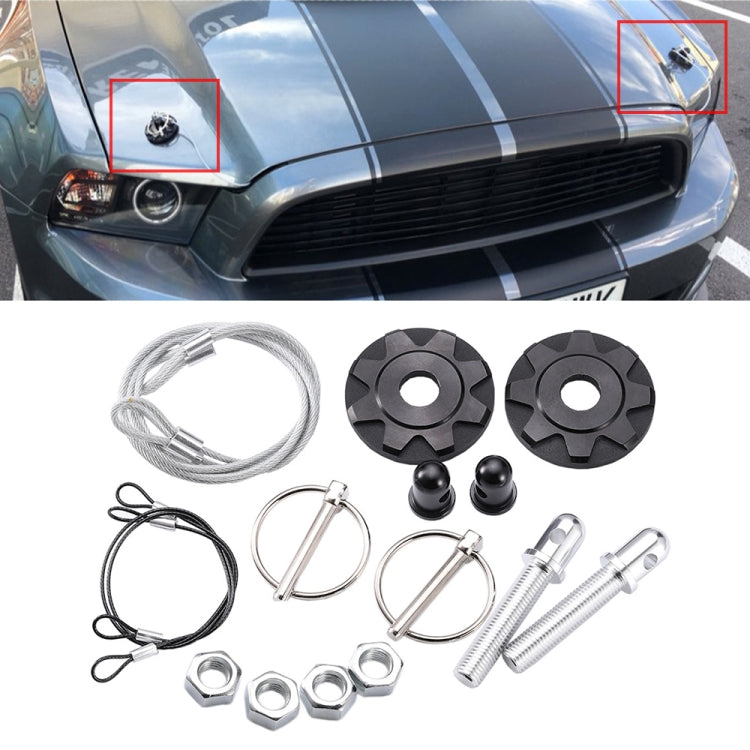 XH-6041 Car Universal Modified Aluminum Alloy Engine Hood Lock Cover, XH-6041(Black), XH-6041(Blue), XH-6041(Red)