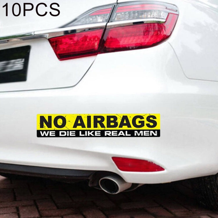 10 PCS Car NO AIRBAGS Words Random Decorative Sticker, NO AIRBAGS Words