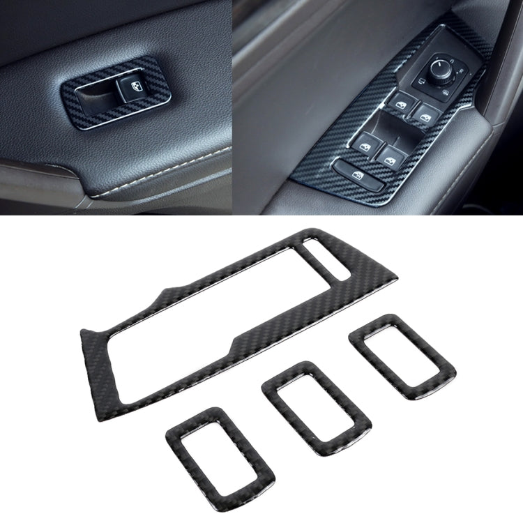 Car Carbon Fiber Window Glass Lifter Panel Decorative Sticker for Volkswagen Tiguan L 2019-2021, Window Glass Lifter