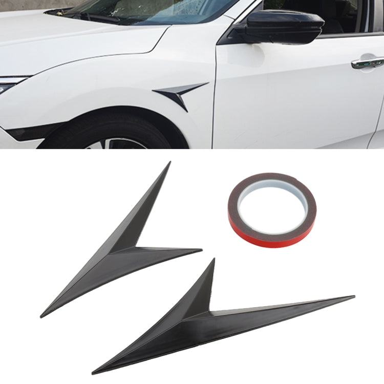 Modified Fender Side Wing Sticker Blade Side Shark Gill Car Body Decorative Sticker for Honda 10th Generation Civic, Bright Black, Bright Black