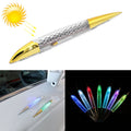 Car Solar Shark Gill Warning Lights Car Door Anti-collision Rear-end Collision LED Dlashing Lamp, Mode: Constant Bright + Flashing, Constant Bright + Flashing (Gold)