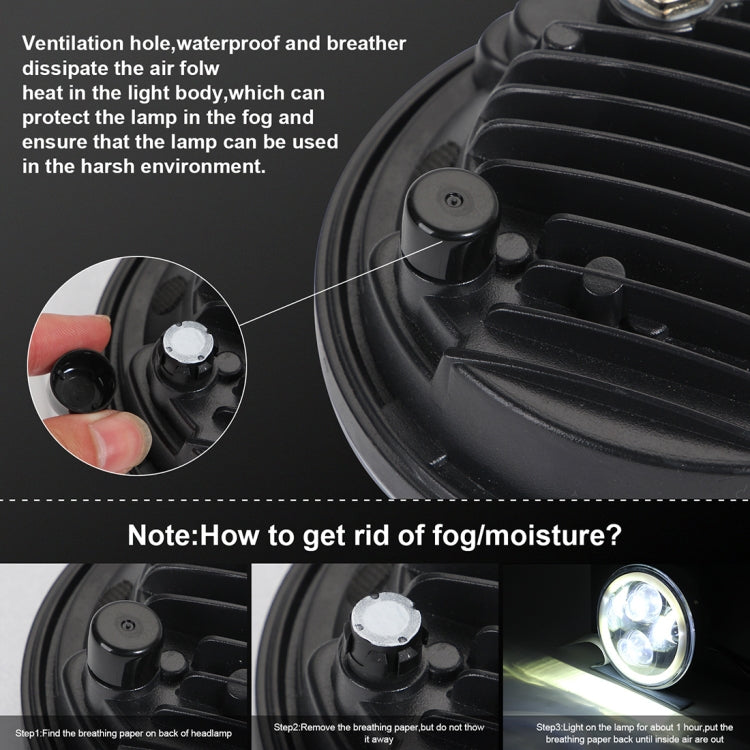 EagleVision DC9-30V 35W 6000K 4000LM 5.75 inch Round Motorcycle LED Headlight with Angel Eye for Harley-Davidson, 5.75 inch with Angel Eye