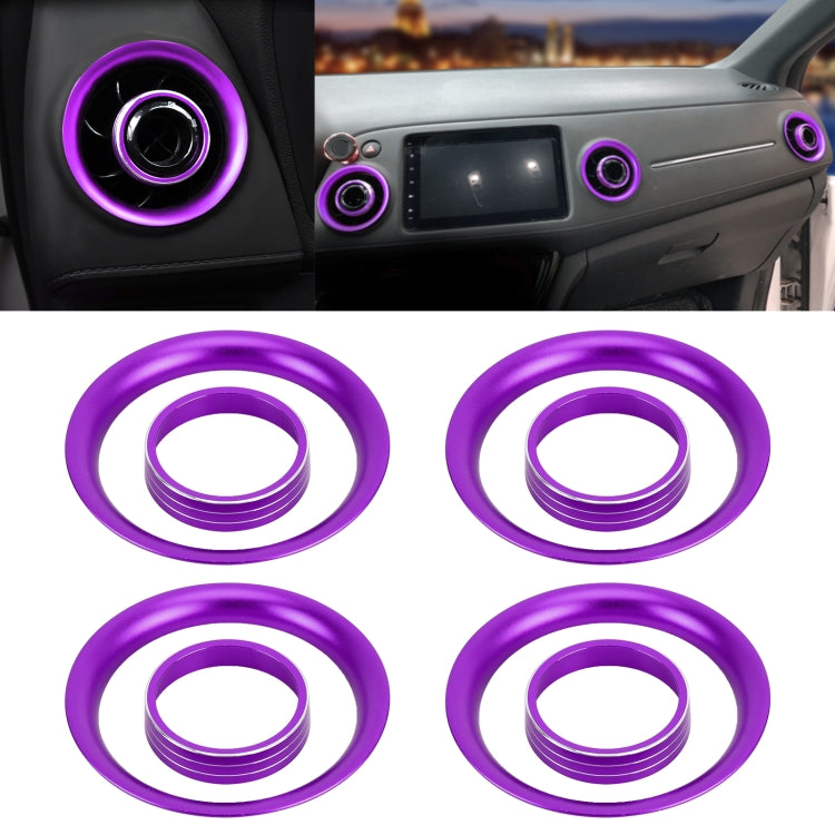 8 PCS Car Aluminum Alloy Air Conditioner Knob Case and Base for Honda XR-V, For Honda XR-V (Purple), For Honda XR-V (Red), For Honda XR-V (Gold), For Honda XR-V (Blue)
