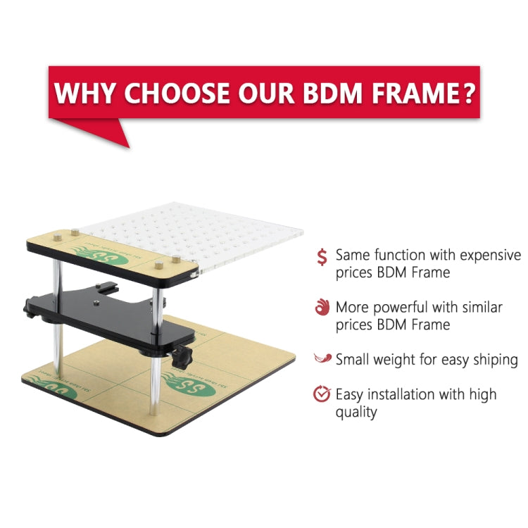 Car LED BDM Frame Holder BDM ECU Brush Test Stand with 4 Probe Pens, US Plug, BDM ECU Brush Test Stand