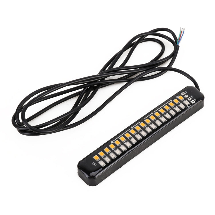 105mm DC12-24V / 1.6W Motorcycle LED Dynamic Blinker Side Lights Flowing Water Brake Lamp Turn Signal Light, Cable Length: 1m, 105mm
