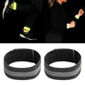 2pcs Reflective Band Outdoor Sports Running Cycling Night Warning Wrist Band, Black, Red