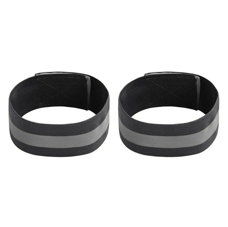 2pcs Reflective Band Outdoor Sports Running Cycling Night Warning Wrist Band, Black, Red