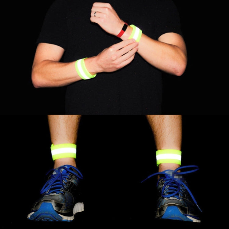 2pcs Reflective Band Outdoor Sports Running Cycling Night Warning Wrist Band, Black, Red