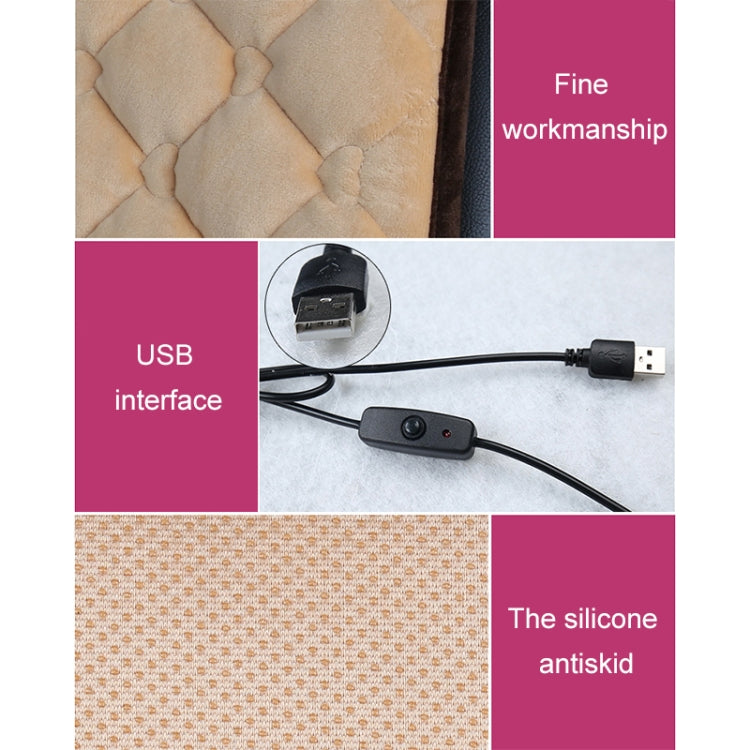 Car USB Seat Heater Cushion Warmer Cover Winter Heated Warm Mat, Style: Heart Shape, Heart Shape (Black)