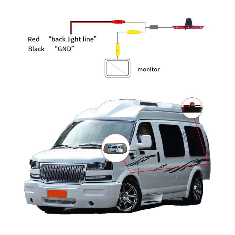 PZ467 Car Waterproof 170 Degree Brake Light View Camera for Chevrolet, PZ467