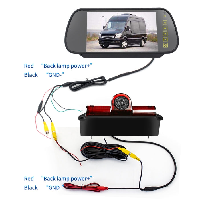 PZ467 Car Waterproof 170 Degree Brake Light View Camera + 7 inch Rearview Monitor for Chevrolet, PZ467 + 7 inch Rearview Monitor