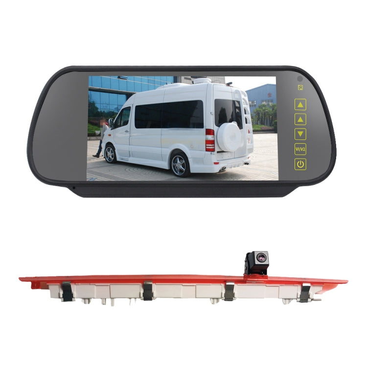 PZ468 Car Waterproof 170 Degree Brake Light View Camera + 7 inch Rearview Monitor for Mercedes-Benz Vito 2016, PZ468 + 7 inch Rearview Monitor