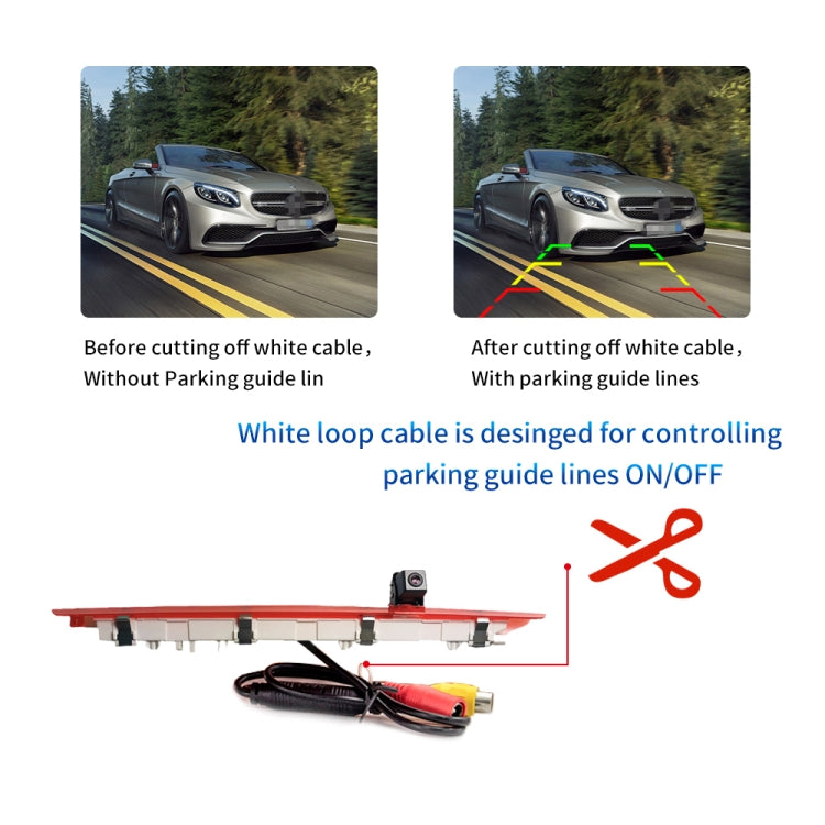 PZ468 Car Waterproof 170 Degree Brake Light View Camera + 7 inch Rearview Monitor for Mercedes-Benz Vito 2016, PZ468 + 7 inch Rearview Monitor