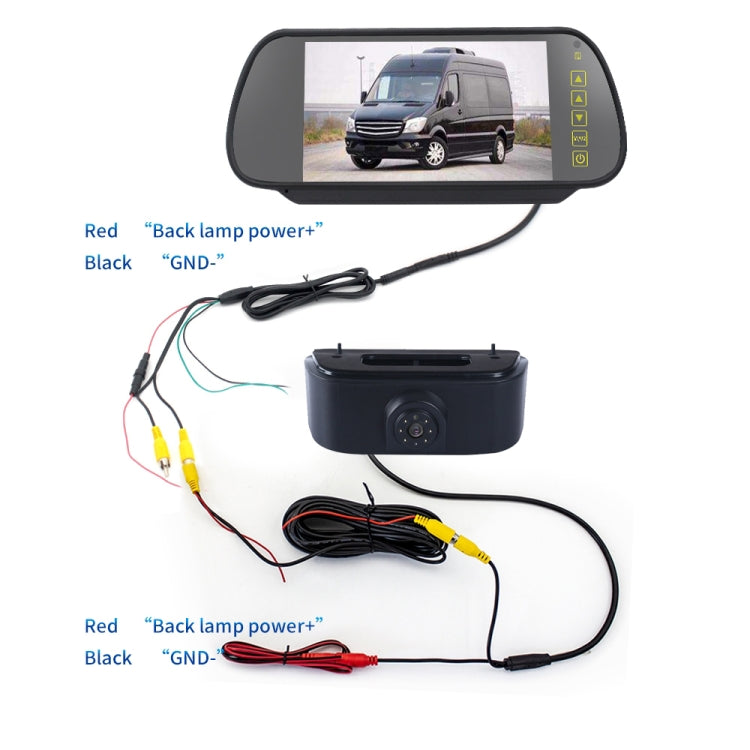 PZ469 Car Waterproof 170 Degree Brake Light View Camera + 7 inch Rearview Monitor for Nissan N200 2010-2017, PZ469 + 7 inch Rearview Monitor