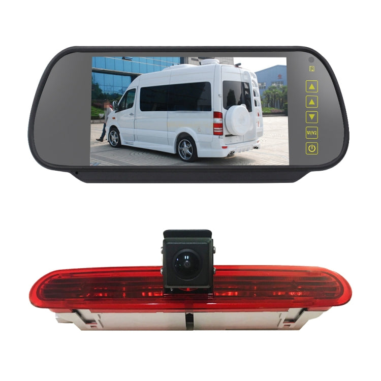 PZ472 Car Waterproof 170 Degree Brake Light View Camera + 7 inch Rearview Monitor for Fiat / Opel, PZ472 + 7 inch Rearview Monitor